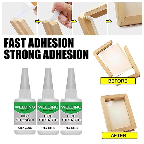 Jue-Fish Multifunctional Glue, Welding High-Strength Oily Glue, Universal Super Glue, Instant Bonding, Strong Adhesion, Repairs Last Long Time for Metal, Wood, Ceramics,Leather, Glass (clear4pc) clear4pc