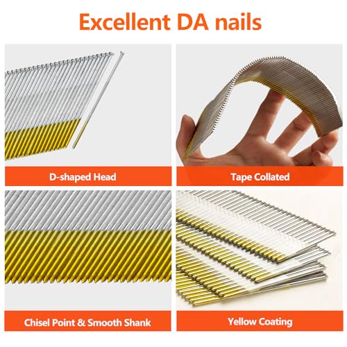 SS304 15 Gauge 34 Degree Angled Finish Nails 2.0 Inch 1000-Pack 2"-1000 pcs