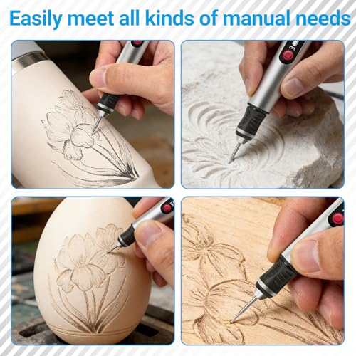 Engraving Pen – Ultimate Cordless Portable Engraving Tool with 30 Bits, Beginner-Friendly Electric Engraver for 50+ Materials, Rechargeable Design for Artists and DIY Creators