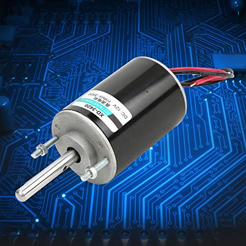 High Speed Adjustable DC Gear Motor Permanent Magnet Reversible Low Noise for Generator XD-3420 30W CW/CCW (12V)