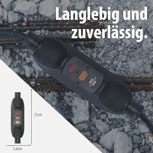 Brennenstuhl PRCD Mobile Personal Protection Intermediate Switch BDI-Z 1 10 IP66 | For cable mounting, with FI circuit breaker for outdoor use 10 mA, two-pole shutdown
