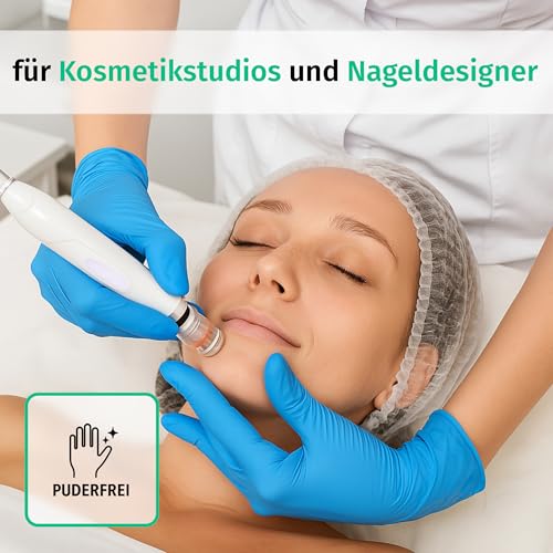 SF Nitrile Disposable Gloves XXL Blue, 90 Pieces/Box, Nitrile Gloves, Stretchy Disposable Nitrile Gloves, Powder-Free, Latex-Free, Tear-Resistant, Rubber Gloves | Puderfreie Einmalhandschuhe für Tattoo, Werkstatt, Küche, Reinigung und Haushalt; vielsei...