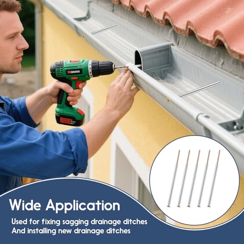 20 Pcs 7'' Gutter Screws with Metal Ferrule Durable Gutter Nails and Roof Gutter Nails Spikes Easy to Install Secure Gutter Fasteners for Renovation and Maintenance of gutters 20