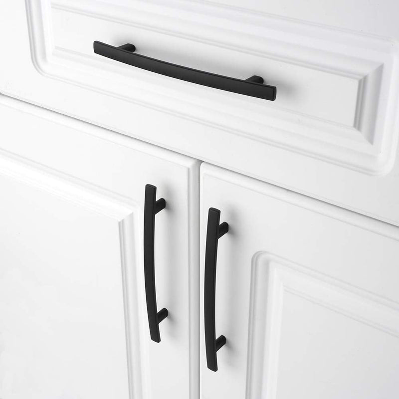 KOOFIZO 10 Pack 5 Inch Black Kitchen Cabinet Pulls Matte Black Cabinet Handles Black Cabinet Hardware for Kitchen Cabinets 1961 Drawer Dresser Cupboard Bedroom 5" CC