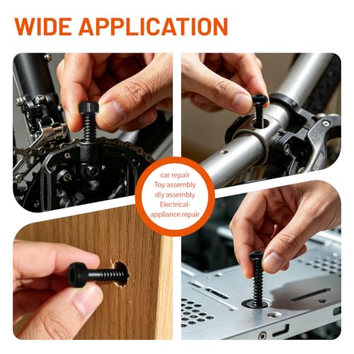1600PCS Metric M3 Hex Socket Head Cap Screws Kit, Black Oxide Carbon Steel Fasteners with Nuts Washers, 16 Sizes, Storage Case for Electronics DIY Furniture Assembly