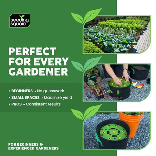 Seeding Circle + Pokey Planter Bundle – Circular Seed Spacing Template with Dibber Tool for Easy Planting, Garden Layout & Seed Starting