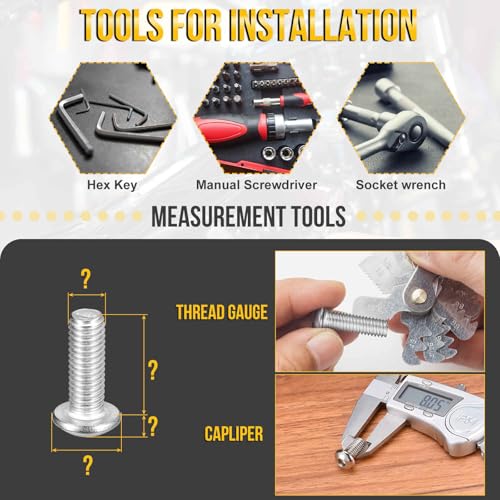 DTGN 135Pcs M8-1.25x16/20/25/30/40mm Button Head Socket Cap Screws 135