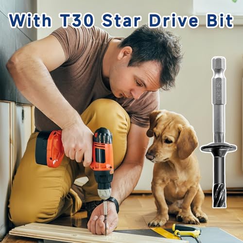 #14 x 4-1/2 Inch Structural Wood Screws Kit(55PCS), Heavy Duty Exterior Timber Screws, Black Lag Screws for Wood with Washer Head, Structural Construction Screws with T30 Star Drive Bit #14 x 4-1/2" 55