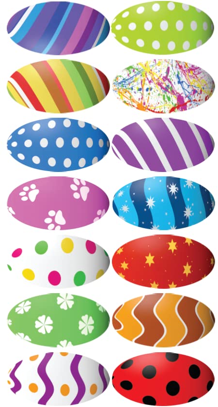 ChromaLabel 1 x 2 Inch Permanent Oval Easter Egg Labels, Imprinted, 112 Pack
