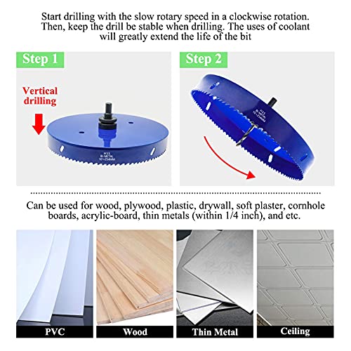 10 Inch Hole Saw with Arbor, 1.2 Inch Cutting Depth 10 Inch