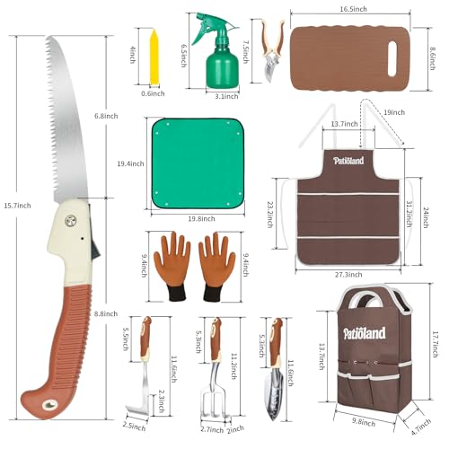 Brown Garden Tools Set 26-Piece, Gardening Gifts for Women Men brown-26pcs
