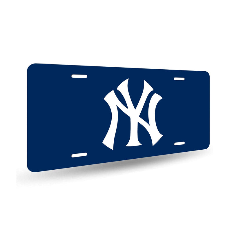 Yankees Design License Plate New York Baseball Team Decorative Aluminum Car License Plate Cover for Men Women Boys Girls Fans 12 X 6 Inch Blue Yankees 2