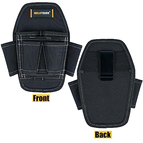 Nylon Web Work Tool Belt for Men with Heavy Duty Quick Release Rugged Metal Buckle + Small Tool Pouch with Belt Clip,Small Tool Holder Pouch, Min Work Organizer Tool Holster and Knife Holder