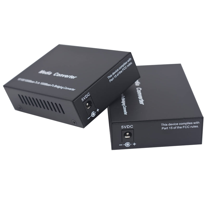 Single Mode Gigabit Fiber Media Converters LC -2 LC SFP Transceiver SM up to 20Km (12.4 Miles) Wavelength 1310nm/1550nm, LC to UTP Cat5e 10/100/1000 RJ-45 –Gigabit Ethernet Speed, A Pair SM 20Km, LC, Single Core