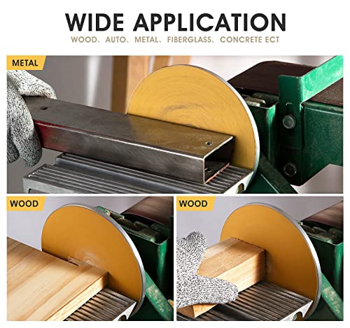 300 PCS 6 Inch Gold PSA Sanding Discs 80 Grit Self Adhesive Sticky-Back Sandpaper for DA Sander Automotive Car Paint Woodworking Wood Metal Finishing