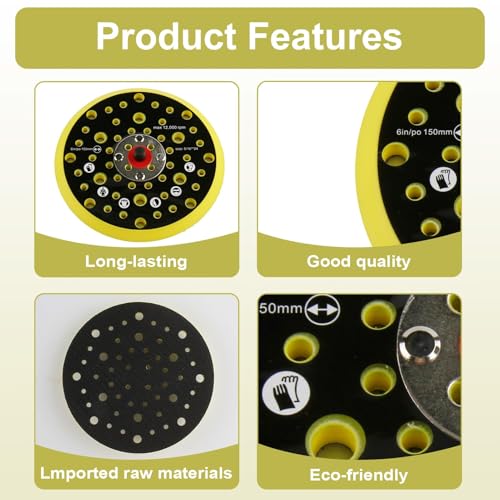 Sanding Disc for M-irKa Sanding Disc 150 mm Sanding Disc 52 Hole | Sanding disc for M-irKas 150 mm plate for M-irKa Ceros Deros with 5/16 inch thread for polishing grinding