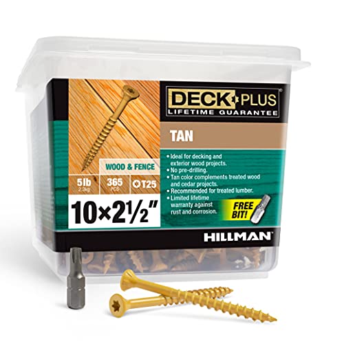 Deck Plus Wood Screws #8 x 2 and #10 x 2.5, Tan, 10lb Box