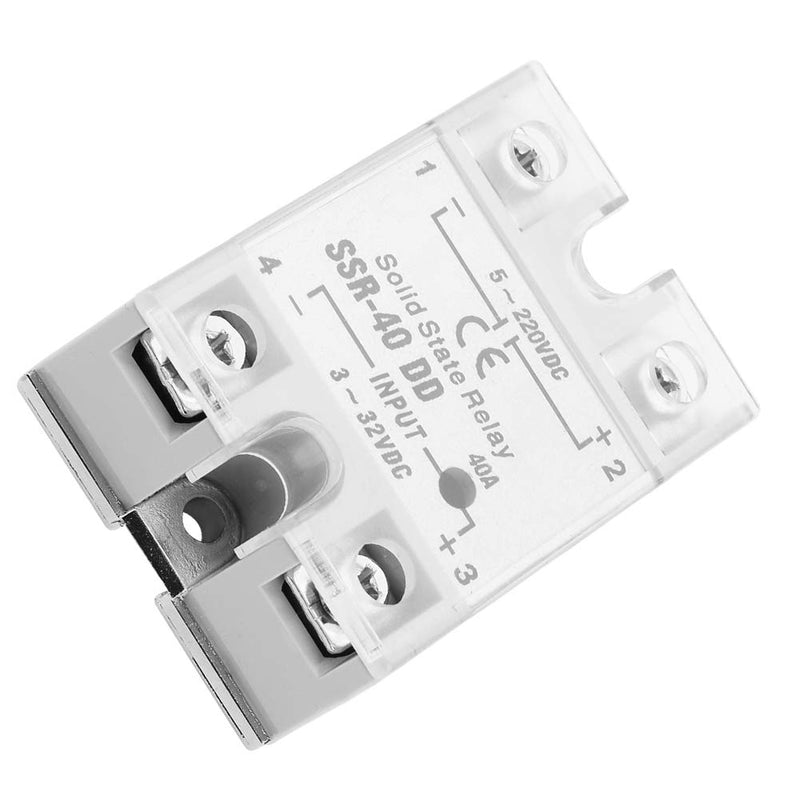 SSR-40DD Solid State Relay DC to DC (Input 3-32V DC Output 5-220V DC), SSR Solid State Relay SSR-40 DD, 40A 50-60Hz
