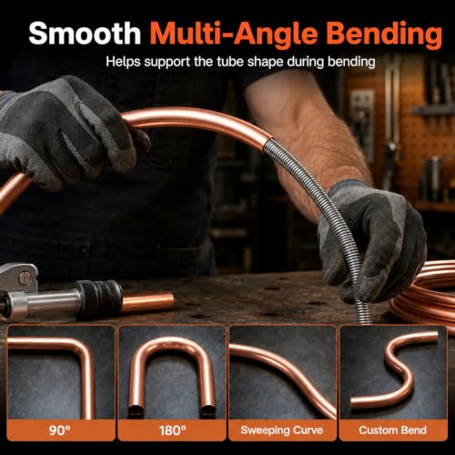 Copper Tubing Bender Set, 6 Internal Bending Springs, 43 in, 1/4-3/4 in OD
