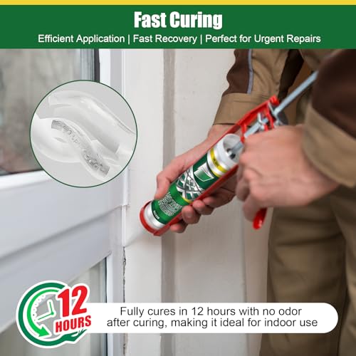 2 Pack 10.1oz Clear Silicone Caulk, 100% Waterproof Sealant for Home, RV 2
