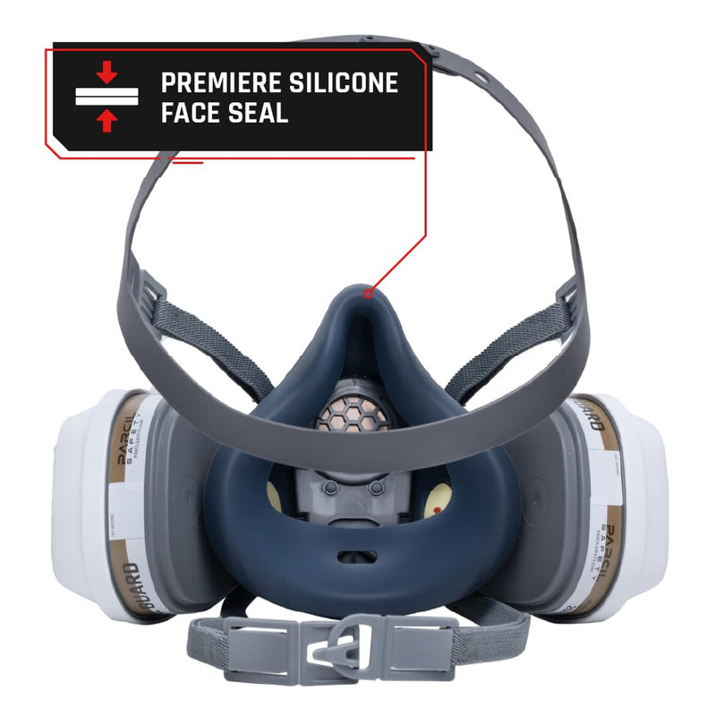Parcil Distribution Full Face Respirator Mask with Filters – Durable Full Face Respirator Mask, Bayonet Filter Compatible Charcoal