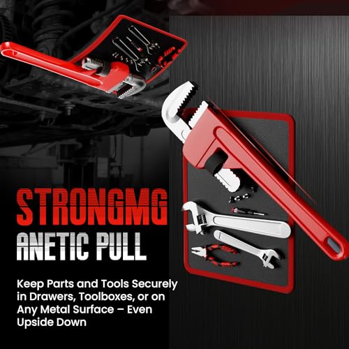 3 Piece Magnetic Tool Mat, 40 lbs Magnetic Tool Holder Red