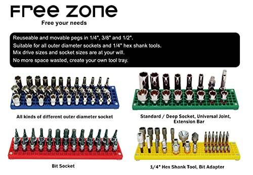 Free Zone 4-Piece Large Pegboard Set Red