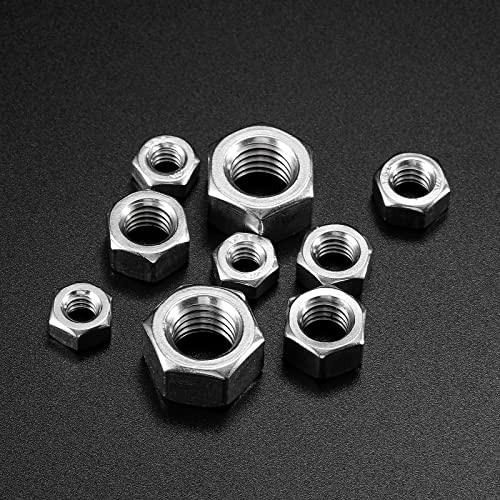 1/2-13 Hex Nuts 100Pcs 304 Stainless Steel 18-8, Full Thread, Hex Drive, Bright Finish by SG TZH 1 1/2-13