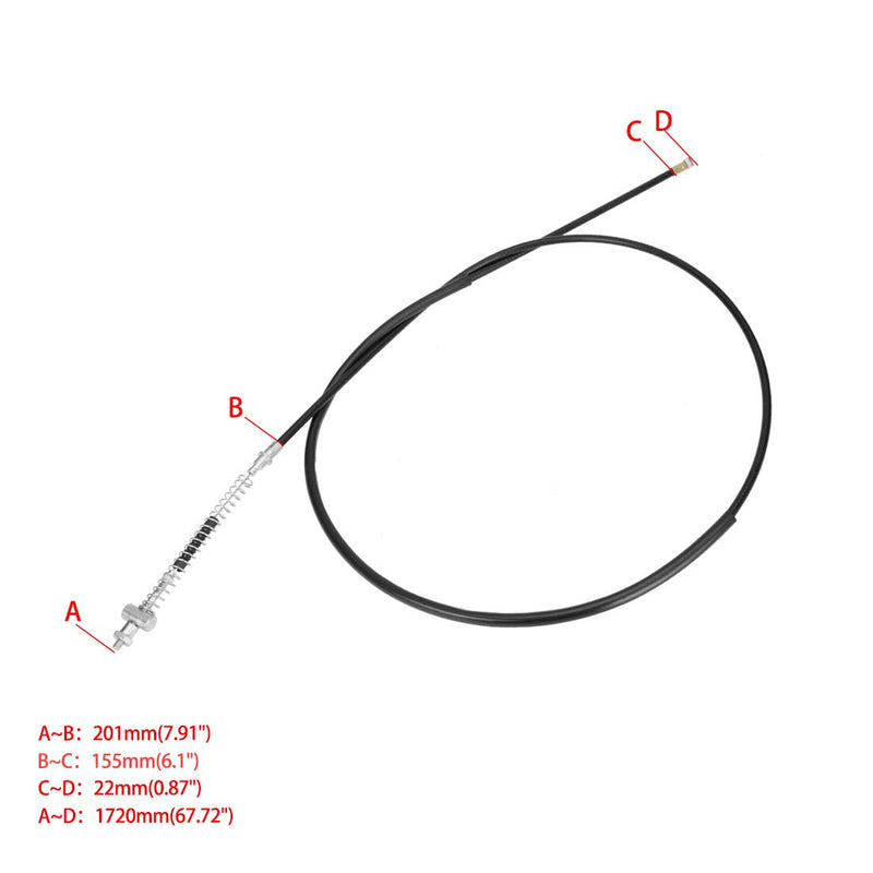 FVRITO 172cm 67 inch Rear Drum Brake Cable Line for 196cc 6.5 Hp Baja Heat Warrior Hensim Massimo MB165 MB200 Coleman Trail CT200U CT200U-EX BT200X Yerf-Dog Mini Bike Motorsports ATV Scooter Dirt Bike