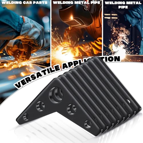 Shimeyao 10 Pack 1/4" Thick Steel Weld on Gussets, 3"x3", Black