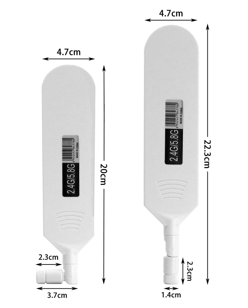 Dual Band WiFi 2.4GHz 5.8GHz Antenna 18dBi High Gain Omnidirectional Glue Stick Antenna SMA Male Connector Antenna for WiFi Router Wireless Network Card (White,2pcs) White 1 SMA,2 pcs