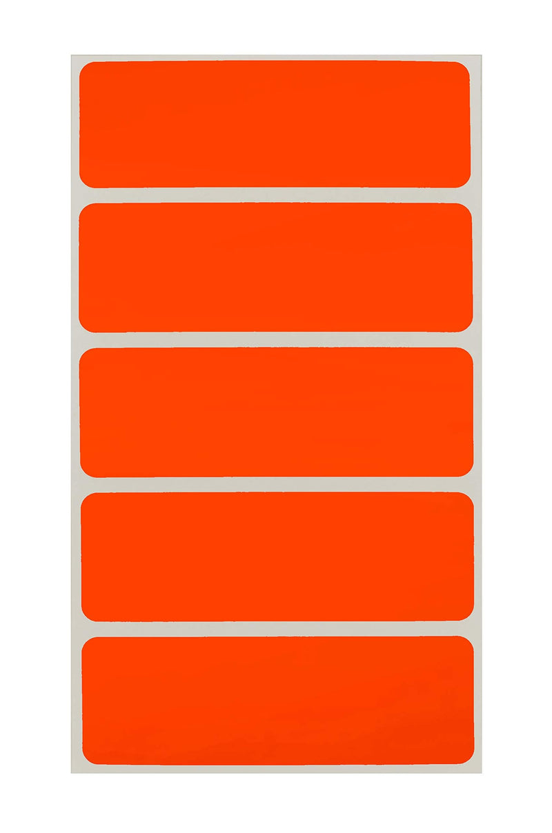 ChromaLabel 1 x 3 Inch Removable Color Code Rectangle Labels, 150 Stickers per Pack, Fluorescent Red Orange