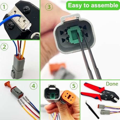 2/3/4 Pin Deutsch Connector Kit 18 Set Waterproof DT Connector with Crimper 2-3-4pin/18kit With Crimper