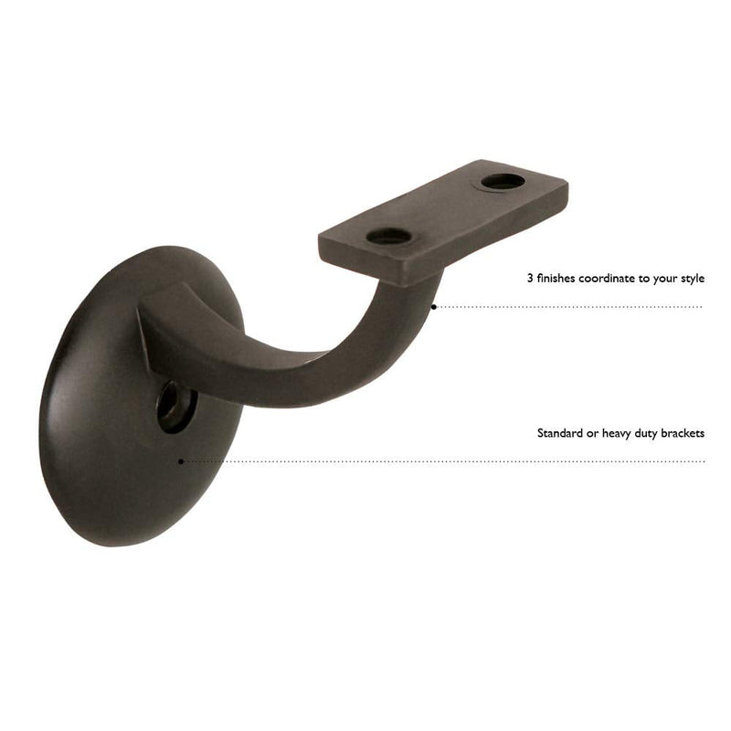 5-Pack Jumbo Handrail Brackets for Stairways and Hallways, Oil Rubbed Bronze – Design House, 182048 Jumbo Handrail Bracket