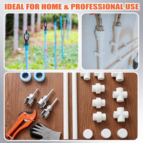 2026 New 4 in 1 Water Pipe Wrench Pipe Threader Tool Kit 1/2" 3/4" 1"