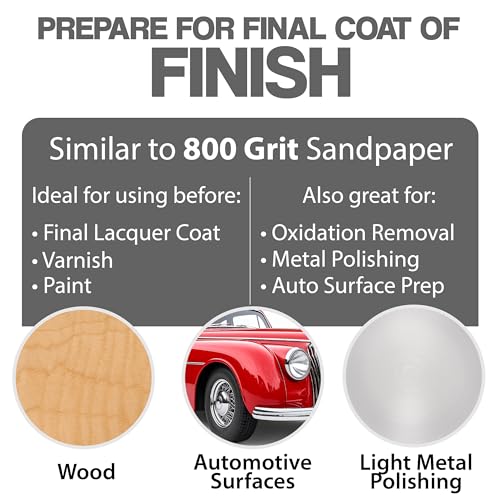 Gray Non-Woven Very Fine Finishing Set - 6" x 9" Scuff Pads (10 Pack) and 5" Orbital Sander Discs (10 Pack) - 800 Grit