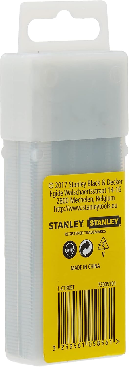 Stanley 1-CT305T 8mm Flat Narrow Crown Staples (1000 Pieces) Silver