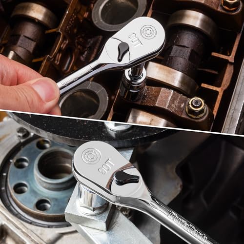 DURATECH 3-Piece Ratchet Set, 1/4", 3/8", 1/2" Drive Low Profile