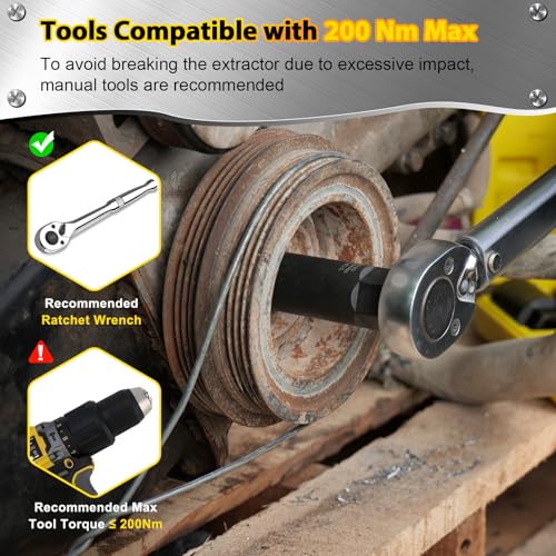 TOPEC 10PCS Deep Lug Nut Remover Heavy Duty, 1/2" Drive Impact Wheel Lock Removal Kit, Spiral Type Lug Nut Removal Tool for Removing Stripped, Broken, Damaged, Rounded Bolts, Nuts & Screws 10 PCS