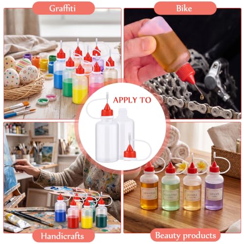 Zhehao 100 Pcs 30 ml/ 1 oz Precision Needle Tip Glue Applicator Bottle, Red