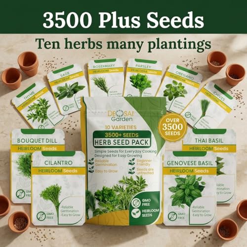 Heirloom Herb Seed Kit & 11-Piece Heavy-Duty Garden Tool Tote Set