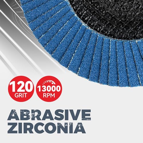 10 Pack Zirconia Flap Disc, 120 Grit, Angle Grinder Sanding Disc, 4-1/2 inch Grinding Wheels, Flap Wheel Type 29 for Metal Grinding, Blending and Smooth Finishing 120 Grit-10 Pack