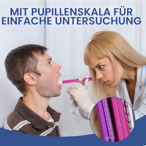 3 Pupil Light in Purple, Pink, Silver, LED Torch Eye Light | Pupil Meter Pupil Light, Portable Light Pen with Pocket Clip, Ruler, Nurse Care Accessories