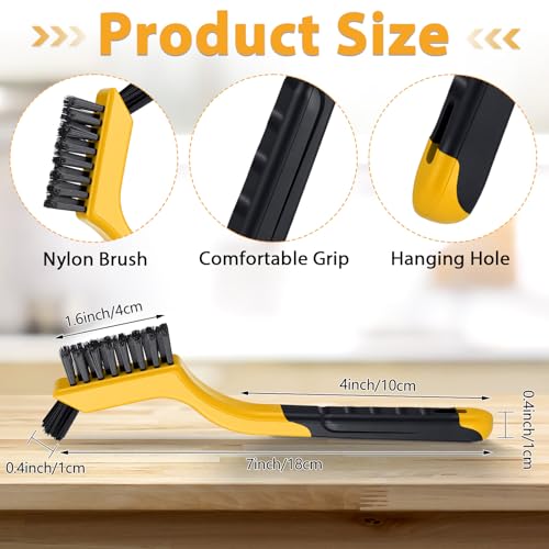 Reallnaive 50 Pcs Nylon Cleaning Brushes Bulk 7 Inch Yellow