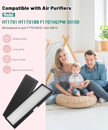 F1701HE, 30613 Replacement Filter for Hunter Air Purifier HT1701