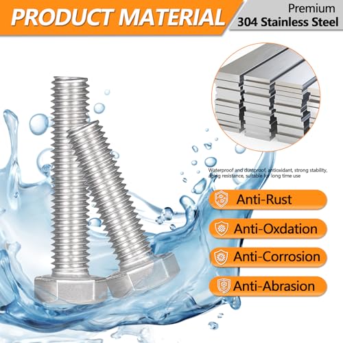 448 Pcs M5 M6 M8 Hex Bolts and Nuts Assortment Kit,16/20/30/40mm Bolts M5/M6/M8 - 16/20/30/40mm