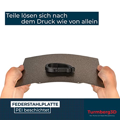 Turmberg3D - Rough PEI Printed Bed Surface - Spring Steel Sheet Including Magnetic Base (Variant B - 235 x 235 mm)