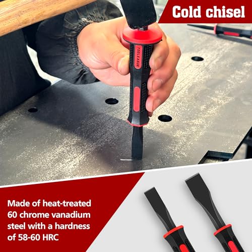 TOOLEAGUE 9Pcs Punch and Chisel Set with Hand Guard 9