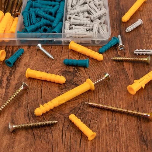 KURUI Drywall Anchors and #8 Self Drilling Drywall Anchors, Wall Anchors and Screws Kit with Organizer Box