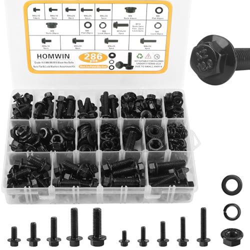 255Pcs Stainless Steel Bolts Nuts Kit and 286Pcs Flange Metric Bolt Assortment Bundle